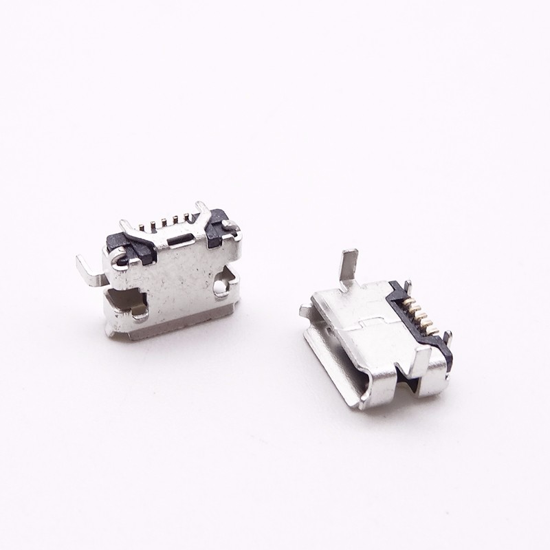 MICRO USB 5P AB型母座 牛角内1.8(8.35-4.45)加长0.3无柱 0.3厚卷边