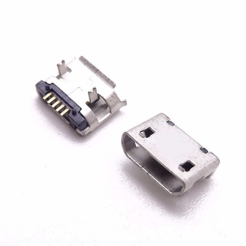 MICRO USB 5P母座 5.95.65脚长1.25 有柱卷边