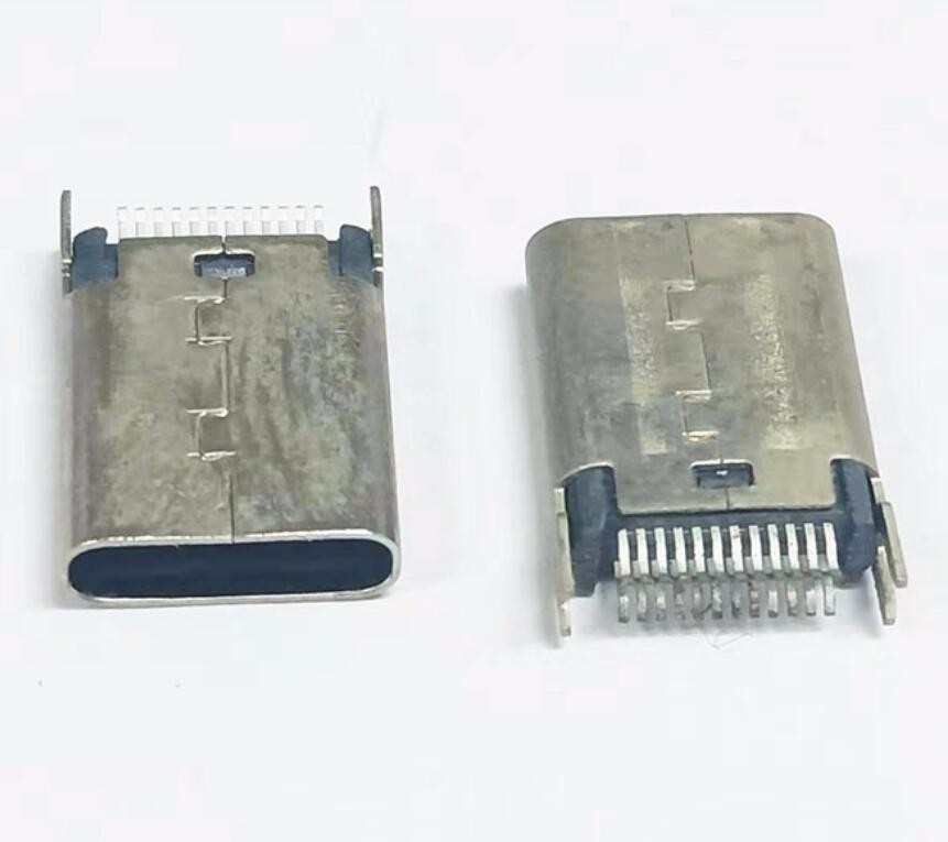 TYPE C 24P母座 180度夹板0.81.0 10.5H高