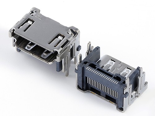 HDMI A型19P母座 短体板上四脚垫高插板 单排针贴片