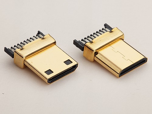 MICRO HDMI 19P公头 MINI HDMI焊线式公头 外壳镀金