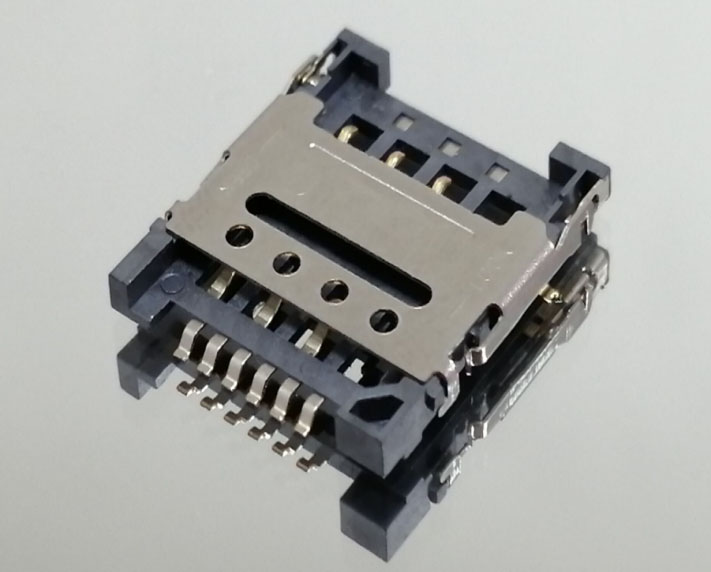 MICRO SIM卡座 CARD 掀盖式6PIN H=1.50 16.35+14. 90+1.5